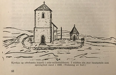 Olavskirken tegning 1950